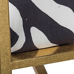 Кресло с металлическим золотистым каркасом и мягкой обивкой с чёрно-белым принтом зебры Wild animals варинант исполнения - 4 | Loft Concept в Сочи