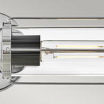 Бра для ванных комнат горизонтальное с 2-мя прозрачным цилиндрическим плафонами на круглом основании Hinkley варинант исполнения - 8 | Loft Concept в Сочи