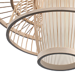 Подвесной светильник фигурный из деревянных прутьев с плафоном из натуральной ткани Light Inside the Cell варинант исполнения - 7 | Loft Concept в Сочи