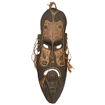 Деревянная резная маска ручной работы Papuan Wooden Mask варинант исполнения - 1 | Loft Concept в Сочи