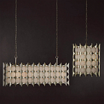 Люстра овальной формы с фактурным серебряным каркасом и тканевым абажуром Silver Honeycomb варинант исполнения - 5 | Loft Concept в Сочи