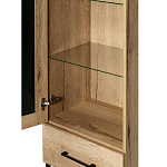 Шкаф-витрина в стиле лофт с чёрной стеклянной дверью Urban Style Space варинант исполнения - 3 | Loft Concept в Сочи