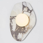 Бра с каменным основанием и плафоном из стекла в форме шара Shaw Marble Lighting варинант исполнения - 1 | Loft Concept в Сочи