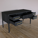 Большой Рабочий стол Primo с 5 выдвижными ящиками Черный дуб варинант исполнения - 8 | Loft Concept в Сочи