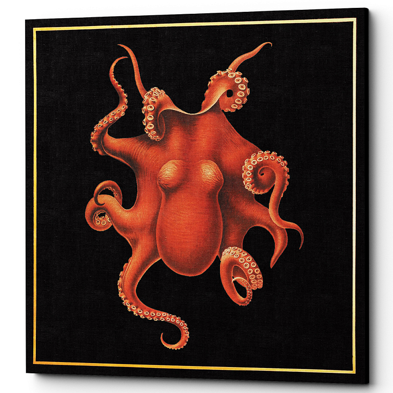 Постер Octopus Poster Черный Красный в Сочи | Loft Concept 