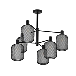 Люстра потолочная с абажурами из металлической сетки Loft Grid Pendant Gold варинант исполнения - 5 | Loft Concept в Сочи