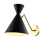 Бра черного цвета с конусообразным плафоном на золотом основании Loft Metal варинант исполнения - 2 | Loft Concept в Сочи