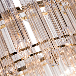 Люстра подвесная круглая с прозрачными хрустальными трубками и золотистым каркасом Диаметр 60 см Hexagon Tube Light варинант исполнения - 3 | Loft Concept в Сочи