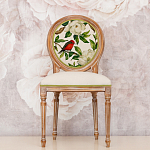 Стул бежевый из натурального бука с изображением птица в саду Blooming Birds варинант исполнения - 3 | Loft Concept в Сочи
