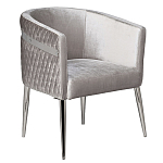 Стул серый велюровый со стеганной спинкой Focus on Convenience варинант исполнения - 1 | Loft Concept в Сочи