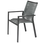 Стул темно-серый с высокой плетеной спинкой и сиденьем Braided Strength варинант исполнения - 6 | Loft Concept в Сочи