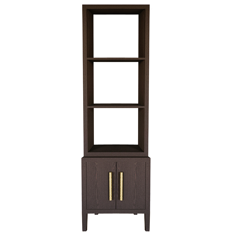 Этажерка Primo с тумбой шпон темный орех Темный дуб Золотой в Сочи | Loft Concept 