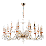 Люстра с 18-ю лампочками и изогнутыми прозрачными элементами из стекла Twisted Glass Candles Chandelier варинант исполнения - 2 | Loft Concept в Сочи