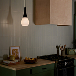 Подвесной светильник каплевидной формы с комбинированным плафоном из стали и белого матового стекла Kichler варинант исполнения - 9 | Loft Concept в Сочи