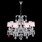 Люстра с 8-ю белыми текстильными абажурами и хрустальными подвесками Lustre Reverie варинант исполнения - 2 | Loft Concept в Сочи