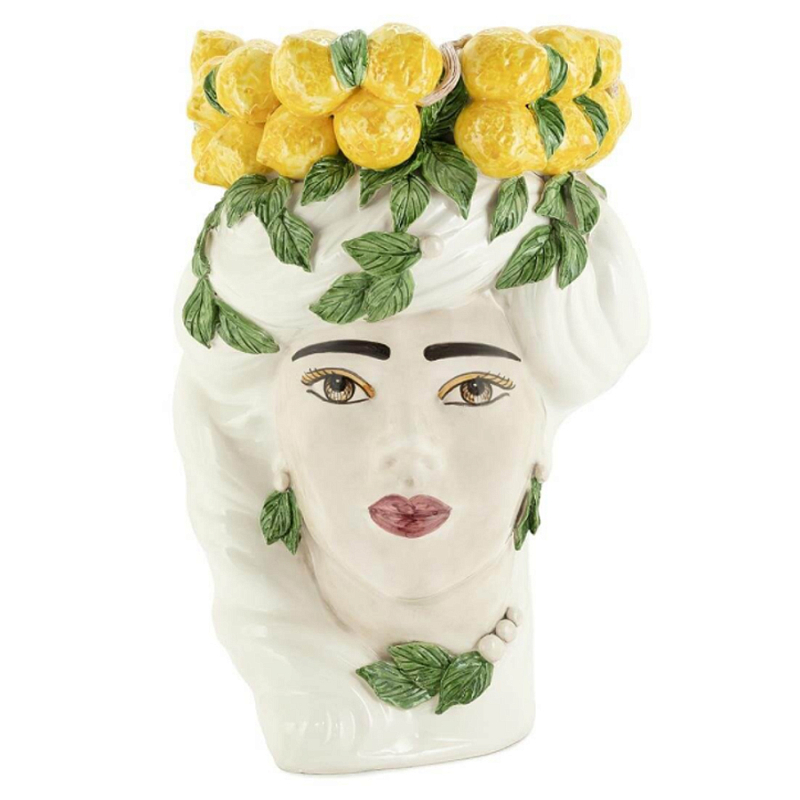 Ваза VASE LEMON HEAD LADY BIG Желтый Белый в Сочи | Loft Concept 