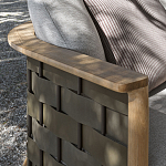 Дизайнерский уличный диван из массива дерева с плетеной спинкой PALINFRASCA Sofa варинант исполнения - 21 | Loft Concept в Сочи