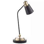 Настольная лампа с наклонным корпусом и подвижным плафоном в сочетании золотистого и чёрного цвета Work Surface Light варинант исполнения - 3 | Loft Concept в Сочи