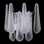 Бра с подвесками из рифленного стекла в форме капель на основании цвета хром Textured Glass варинант исполнения - 4 | Loft Concept в Сочи
