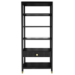 Стеллаж Elsa Dreams Black со стеклянными полками и ящиком варинант исполнения - 7 | Loft Concept в Сочи