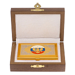 Визитница карманная металлическая с гравюрой Герба России в подарочной коробке Gold Metal Business Card Holders варинант исполнения - 3 | Loft Concept в Сочи