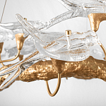 Люстра подвесная с прозрачными стеклянными птичками на ветвях Диаметр 80 см Serip Voa варинант исполнения - 9 | Loft Concept в Сочи