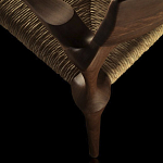 Стул из Ореха с плетеным сидением Kronos Dining Chair Brown варинант исполнения - 4 | Loft Concept в Сочи