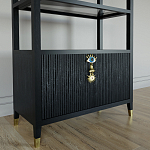 Стеллаж со стеклянными полками Elsa Dreams Black варинант исполнения - 4 | Loft Concept в Сочи