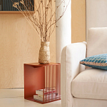 Оранжевый приставной стол из металла Lattice варинант исполнения - 7 | Loft Concept в Сочи