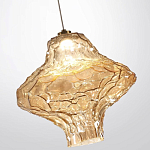 Подвесной светильник с плафоном из фактурного светло-янтарного стекла Light Ensemble варинант исполнения - 9 | Loft Concept в Сочи