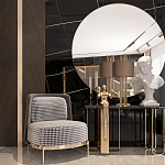 Настольная лампа с цилиндрическим абажуром из коричневой ткани и золотыми трубочками Brown Aura варинант исполнения - 4 | Loft Concept в Сочи