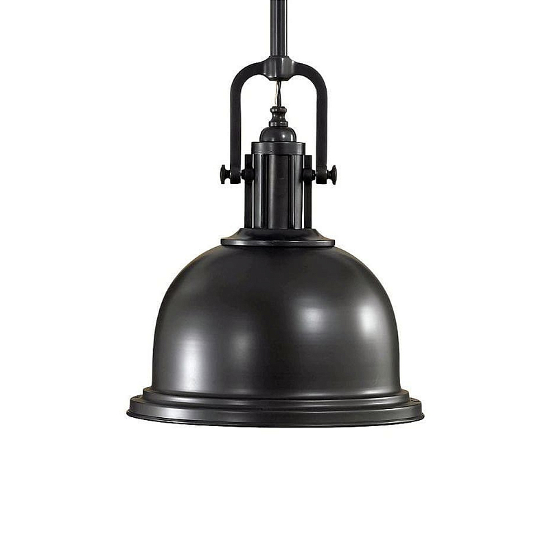 Подвесной светильник в индустриальном стиле с черным металлическим купольным плафоном Feiss Черный в Сочи | Loft Concept 