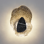 Бра с волнообразным стеклянным плафоном и вставкой из мрамора Liquid Stone варинант исполнения - 13 | Loft Concept в Сочи