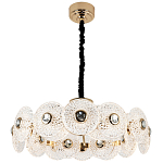 Люстра с декором из круглых рельефных пластин из хрусталя Decorative Glass Discs Chandelier 82 варинант исполнения - 2 | Loft Concept в Сочи
