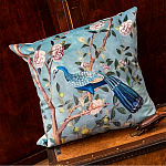 Подушка декоративная с изображением птицы в саду Chinoiserie Peacock in the Garden Cushion варинант исполнения - 2 | Loft Concept в Сочи
