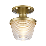 Потолочный светильник для ванных комнат с плафоном из прессованного фактурного стекла Quoizel варинант исполнения - 6 | Loft Concept в Сочи