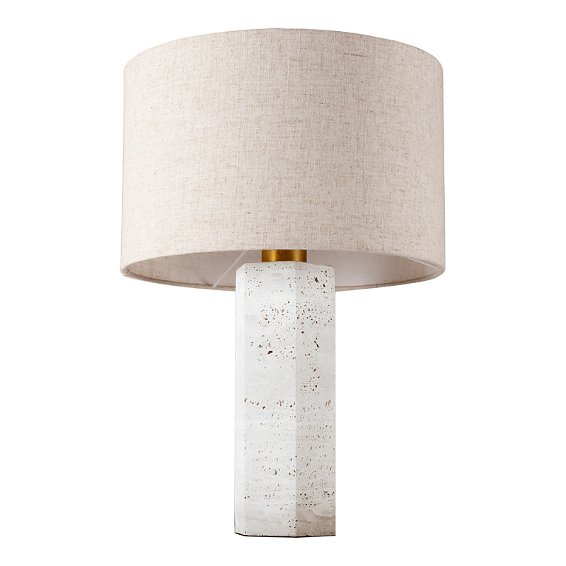 Настольная лампа Stone Table Lamp Prism Белый Бежевый Латунь в Сочи | Loft Concept 