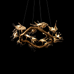 Люстра подвесная с прозрачными стеклянными птичками на ветвях Диаметр 80 см Serip Voa варинант исполнения - 8 | Loft Concept в Сочи