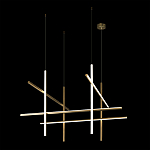 Люстра с 8-ю пересекающимися цилиндрическими плафонами на тонких тросах Trumpet tube варинант исполнения - 3 | Loft Concept в Сочи