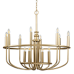  Люстра круглая двухъярусная цвета латунь с 12-ю лампами Kichler варинант исполнения - 1 | Loft Concept в Сочи