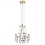 Люстра подвесная из металла с хрустальными подвесками прозрачного цвета Quasar 41 варинант исполнения - 2 | Loft Concept в Сочи