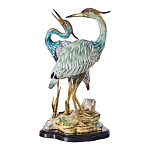 Статуэтка в виде двух птиц из фарфора с бронзовыми элементами Bird of the Garden of Eden варинант исполнения - 1 | Loft Concept в Сочи