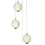 Каскадная люстра с 5-ю плафонами из акрила в виде шара Felice Chandelier Chrome варинант исполнения - 2 | Loft Concept в Сочи