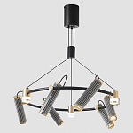 Люстра круглая с 9-ю цилиндрическими плафонами на магнитном креплении Bronze Concert варинант исполнения - 5 | Loft Concept в Сочи