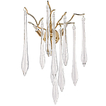 Бра с хрустальными подвесками в виде капель Droplet Crystal Gold Wall Lamp варинант исполнения - 1 | Loft Concept в Сочи