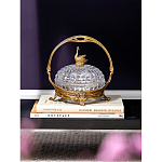 Конфетница из прозрачного рельефного стекла с ручкой и фигуркой лебедя Eden Garden варинант исполнения - 4 | Loft Concept в Сочи