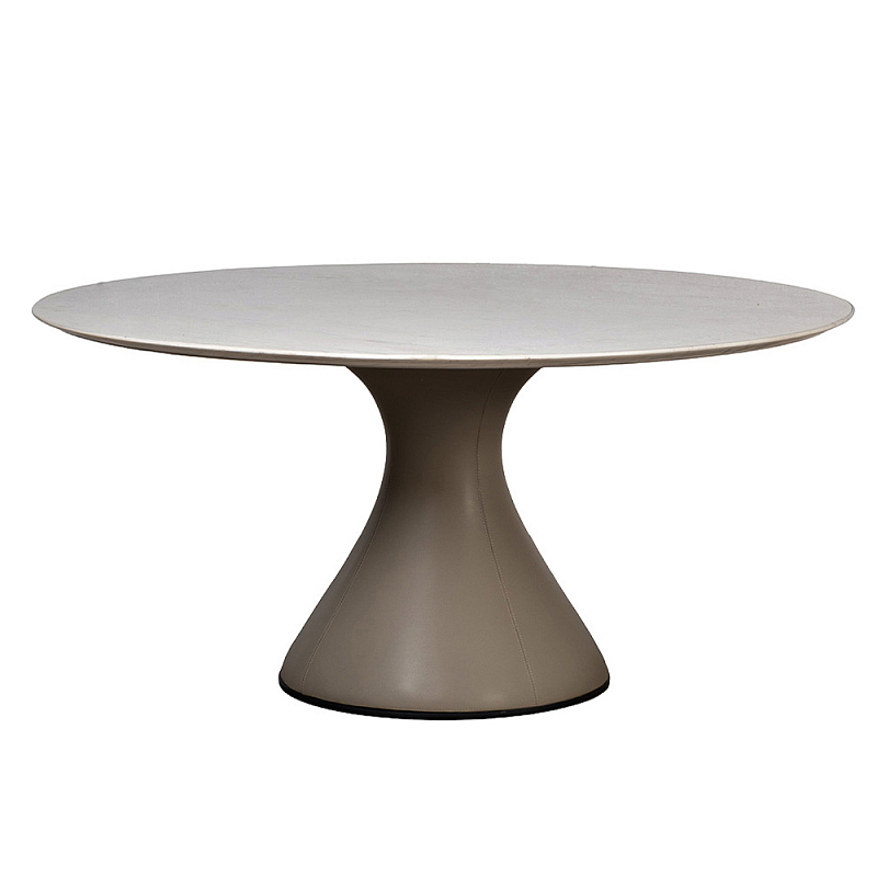 Стол обеденный круглый мраморный на бежевом основании Valedmir  в Сочи | Loft Concept 