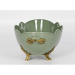Чаша зеленого цвета из фарфора с волнообразным краем Eden Garden porcelain and bronze варинант исполнения - 2 | Loft Concept в Сочи