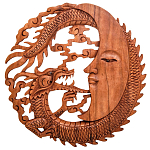 Панно из дерева дракон и луна Panel With Animals варинант исполнения - 1 | Loft Concept в Сочи