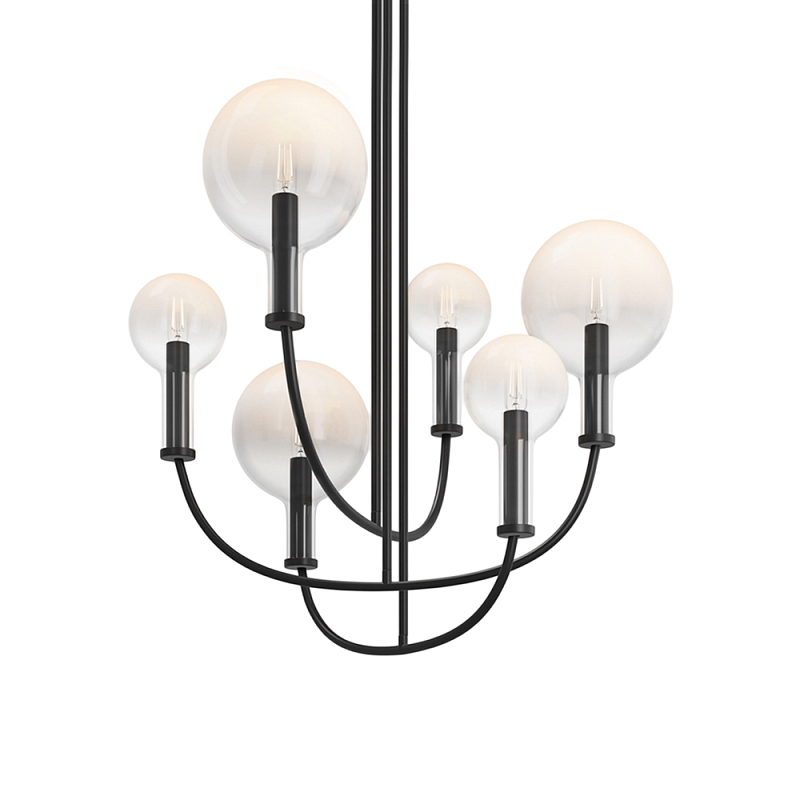 Люстра подвесная Status E14x6 Черный Прозрачное Стекло в Сочи | Loft Concept 